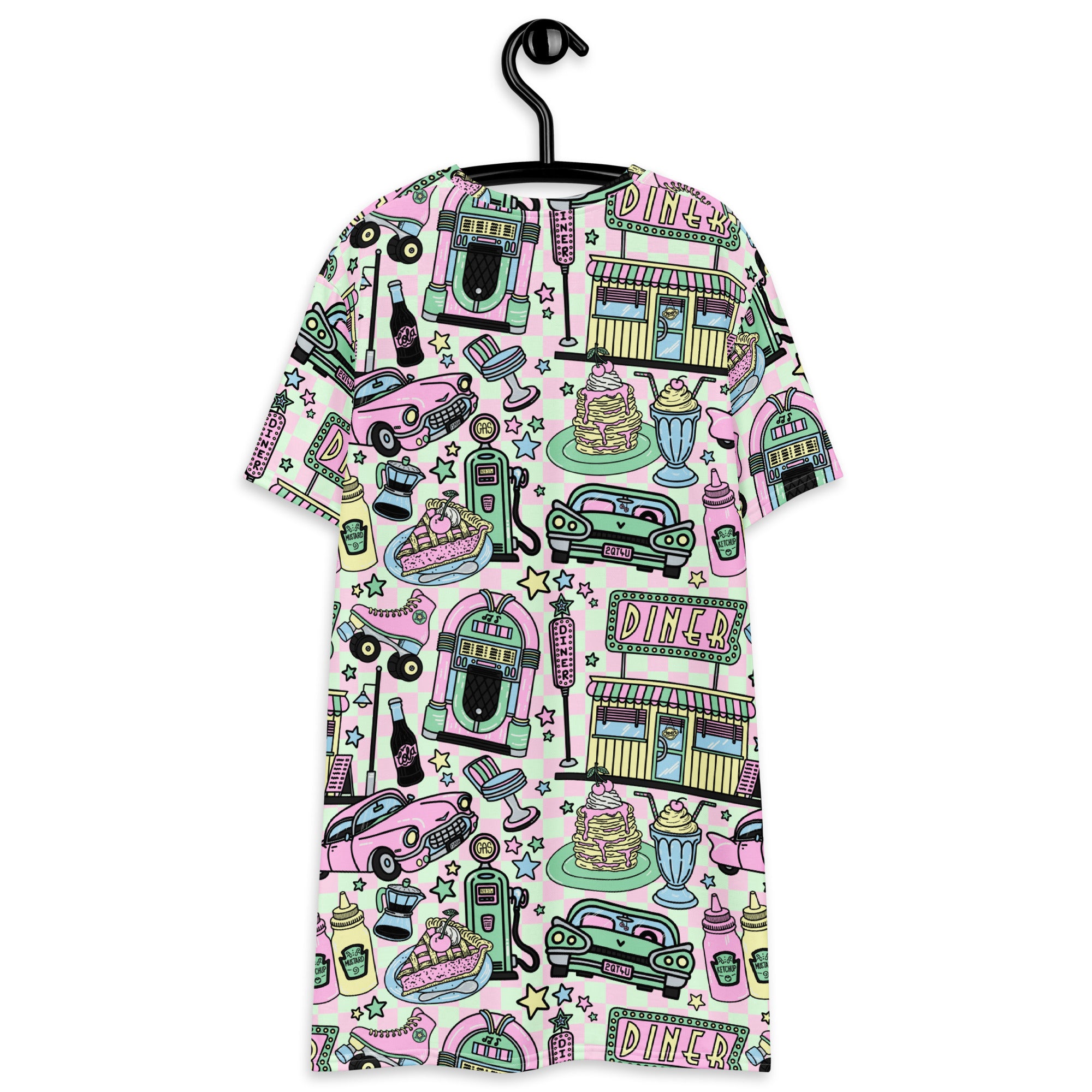 Unisex Multi-wear Tee Dress - 'Bubblegum Diner'
