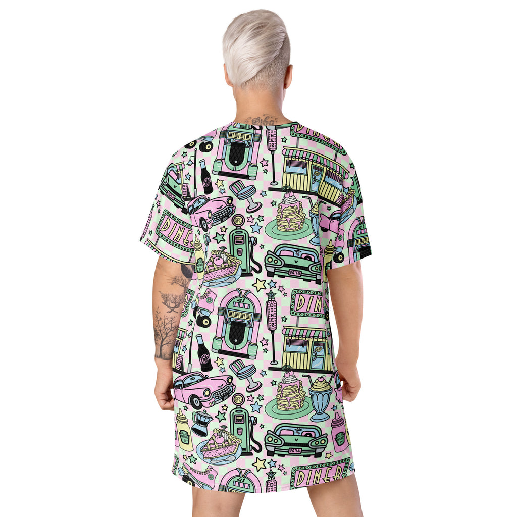 Unisex Multi-wear Tee Dress - 'Bubblegum Diner'