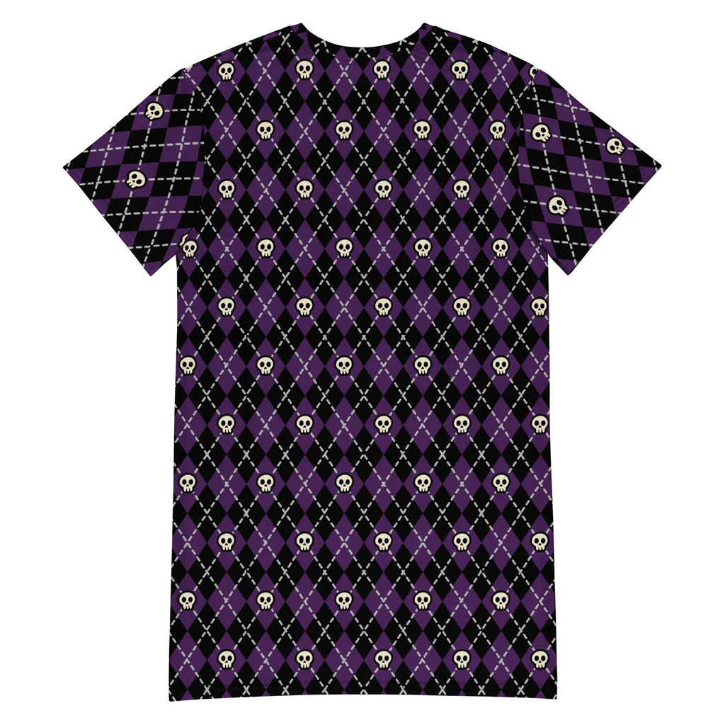 Unisex Multi-wear Tee Dress - 'Diamond Skulls'