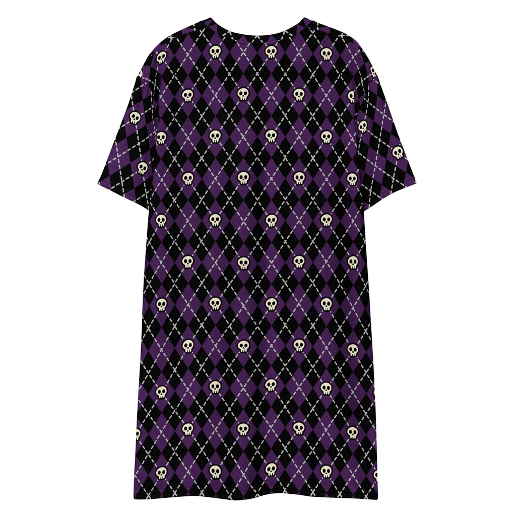 Unisex Multi-wear Tee Dress - 'Diamond Skulls'