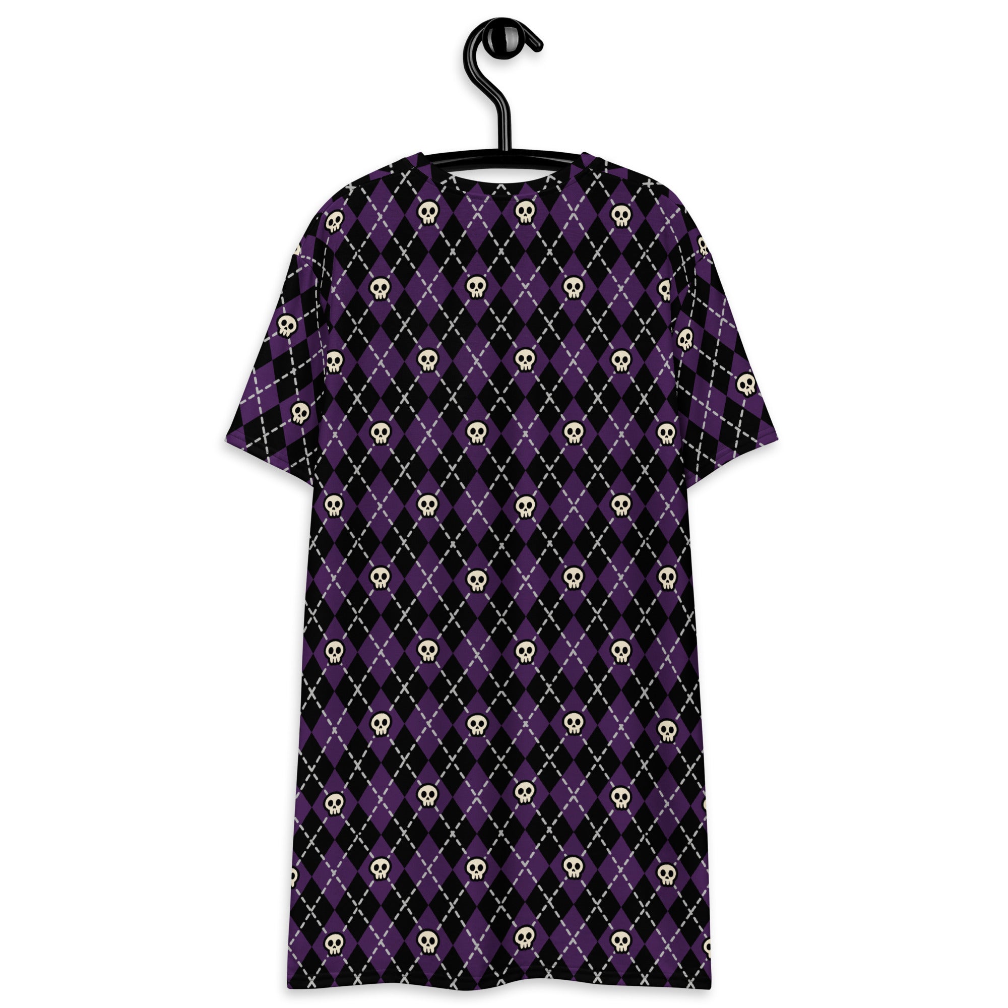 Unisex Multi-wear Tee Dress - 'Diamond Skulls'