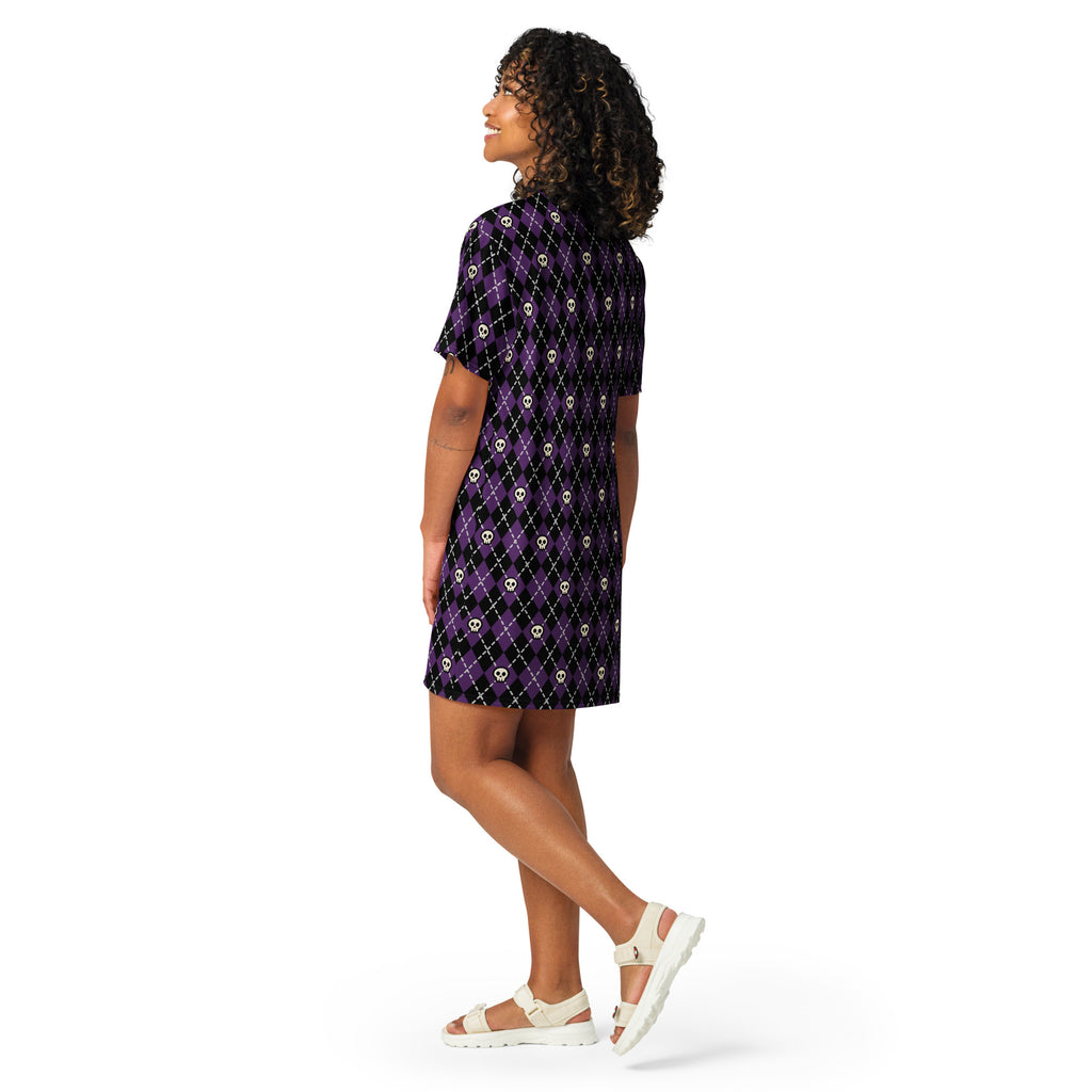 Unisex Multi-wear Tee Dress - 'Diamond Skulls'