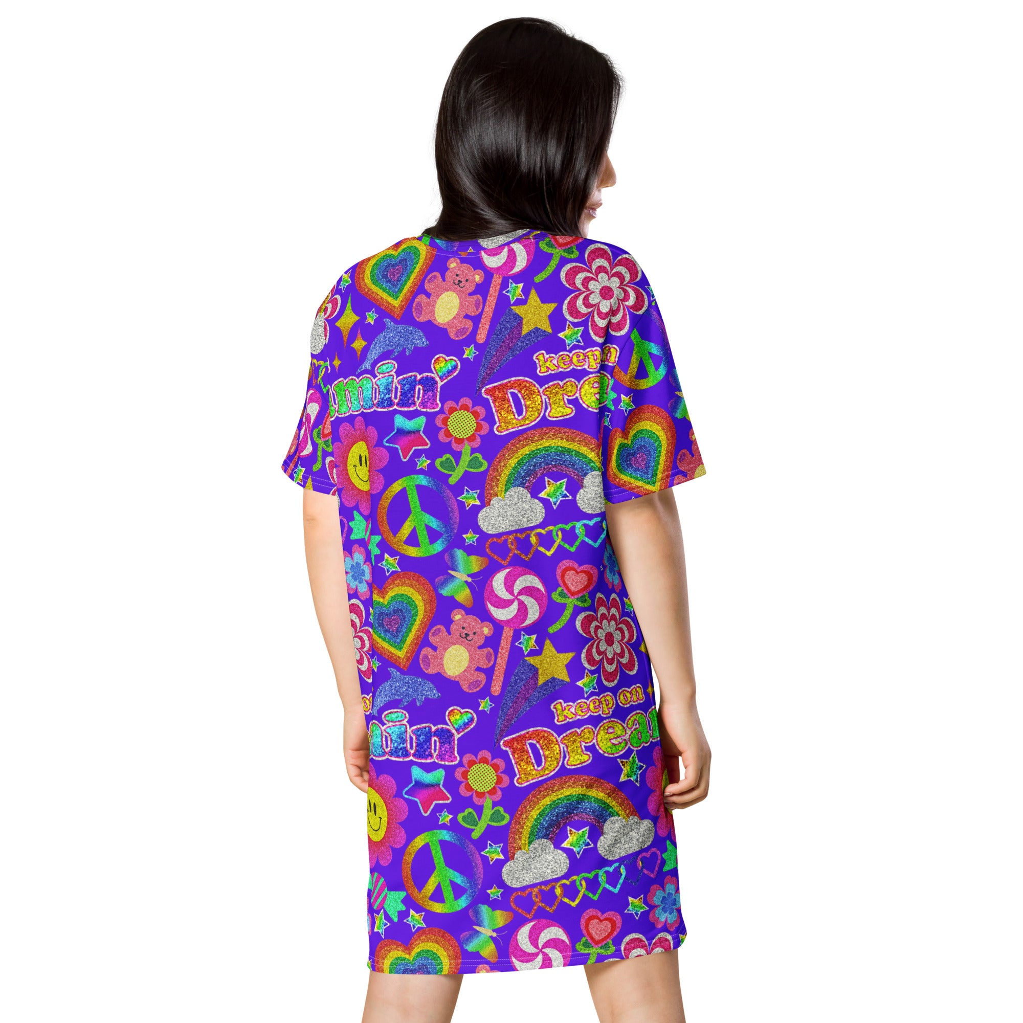 Unisex Multi-wear Tee Dress - 'Glitter Stickers'