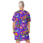 Unisex Multi-wear Tee Dress - 'Glitter Stickers'