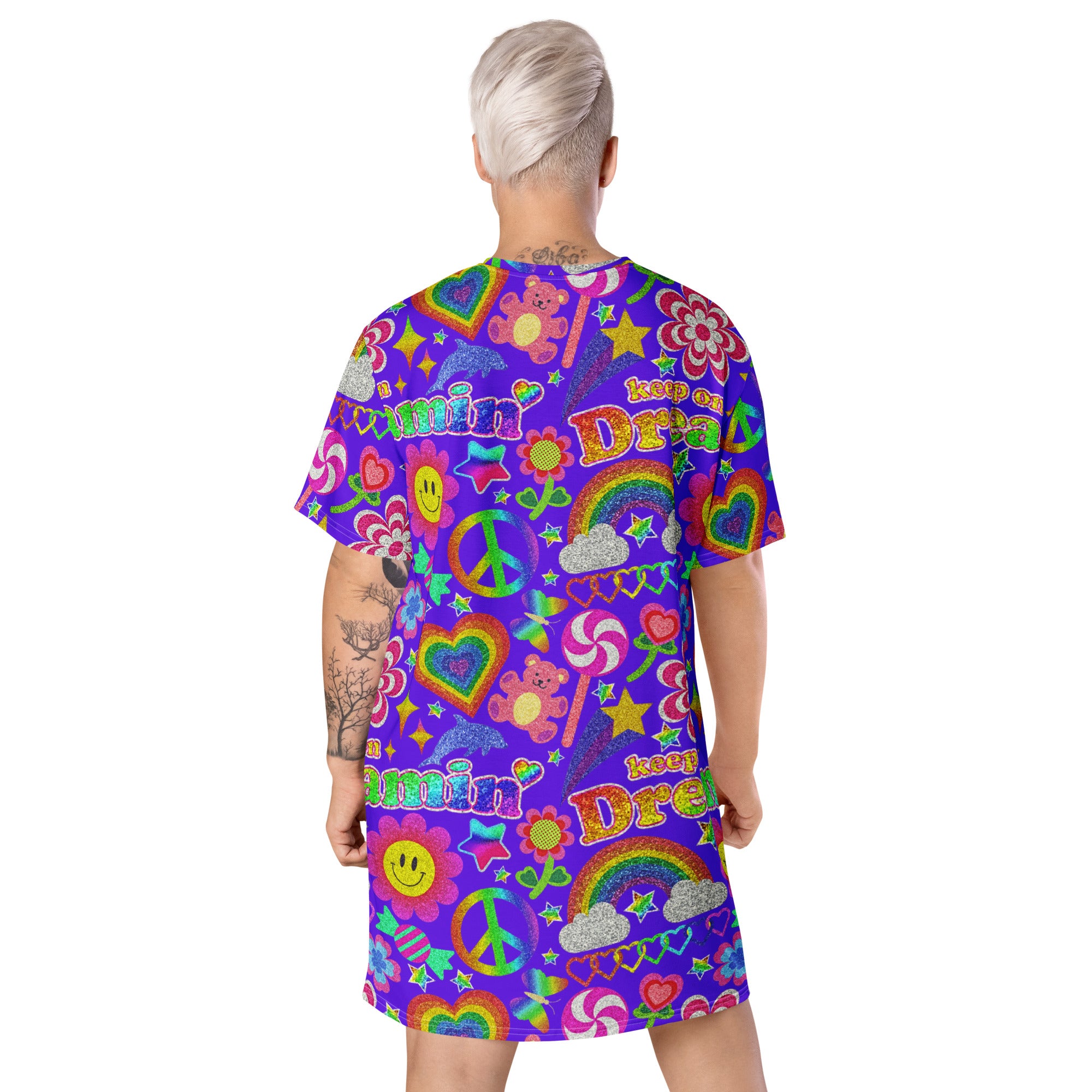 Unisex Multi-wear Tee Dress - 'Glitter Stickers'