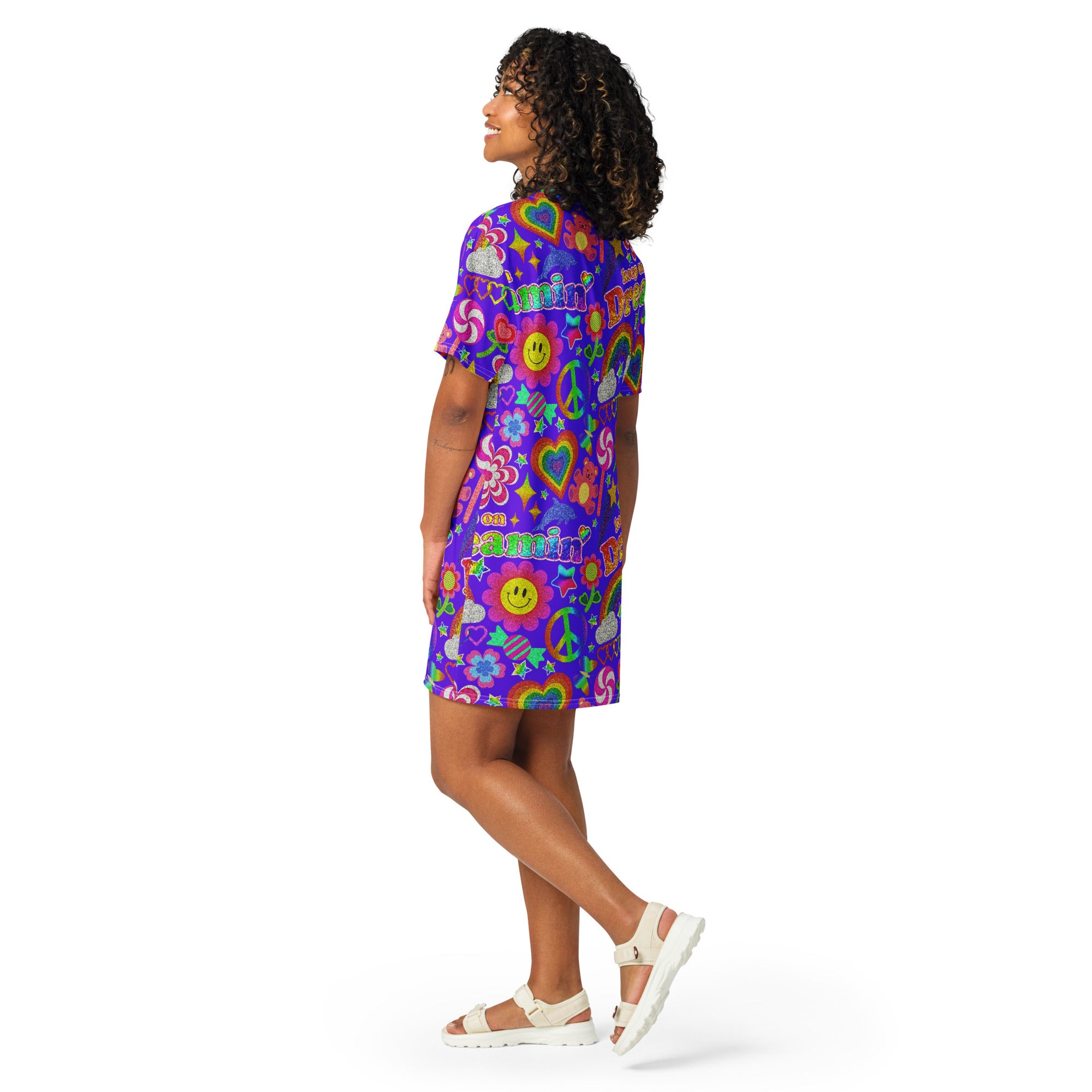 Unisex Multi-wear Tee Dress - 'Glitter Stickers'