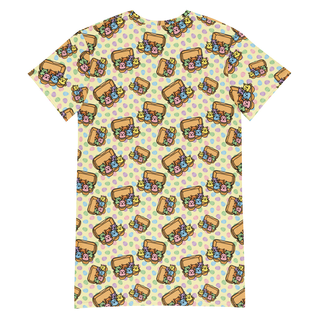 Unisex Multi-wear Tee Dress - 'Easter Kittens'