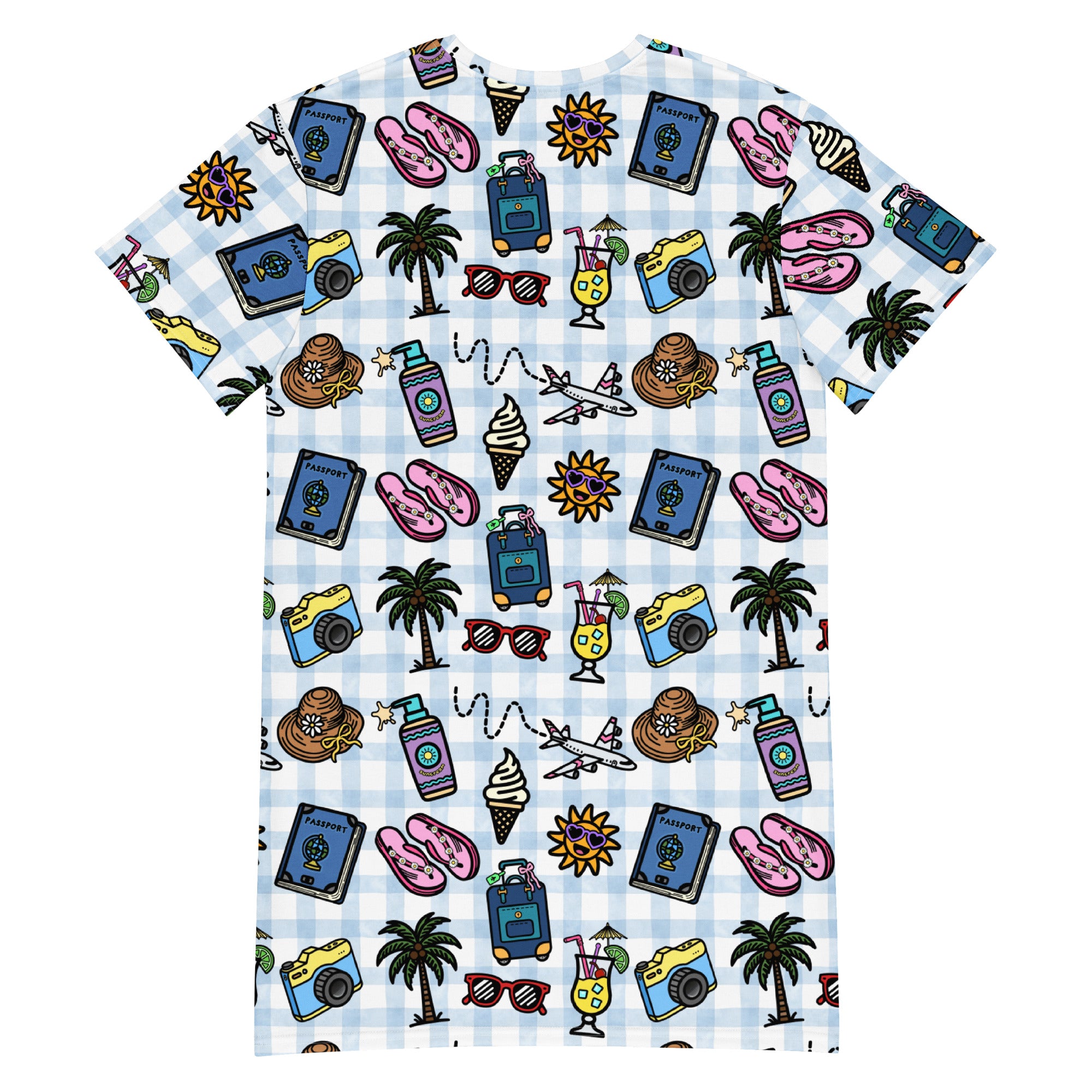 Unisex Multi-wear Tee Dress - 'Gingham Getaway'