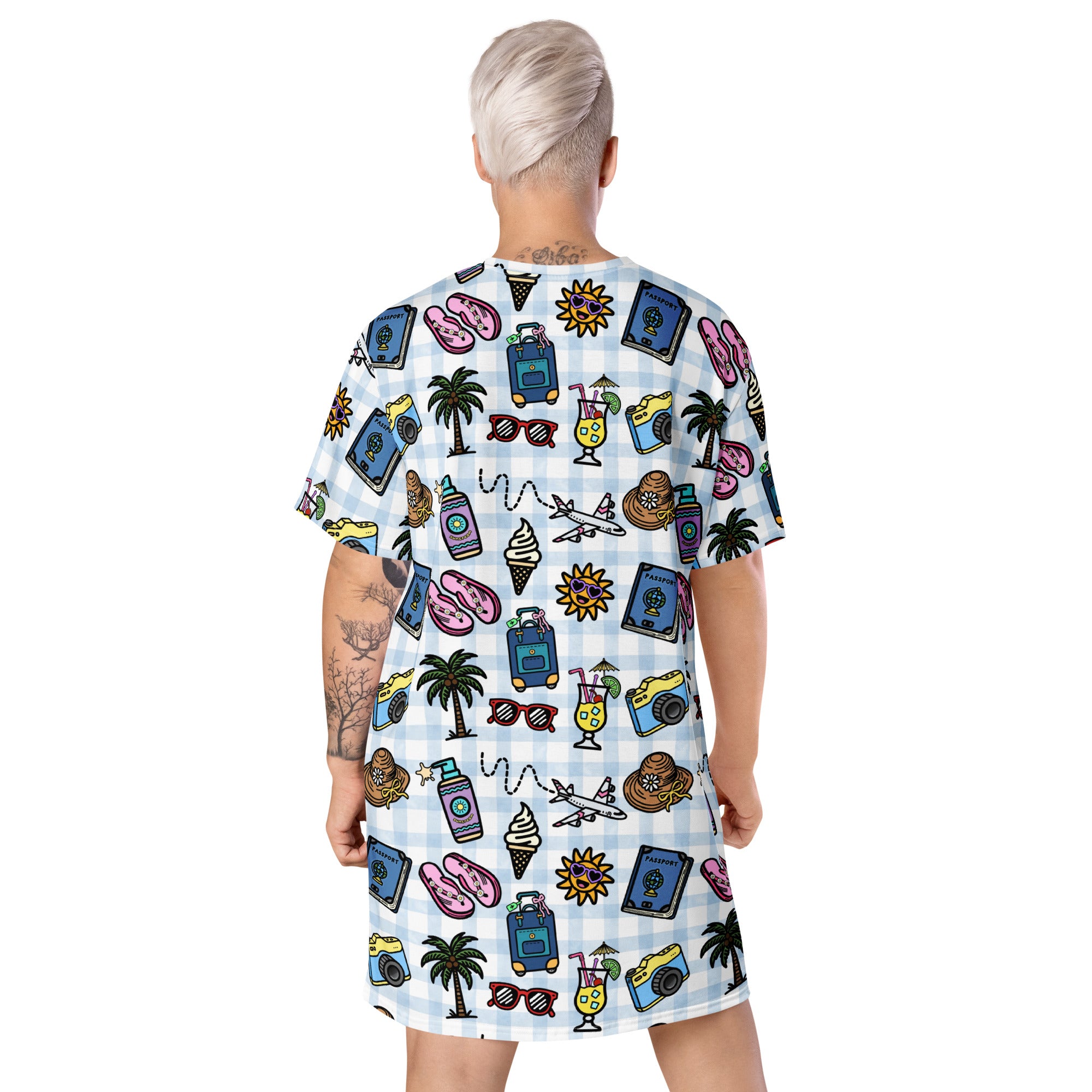 Unisex Multi-wear Tee Dress - 'Gingham Getaway'