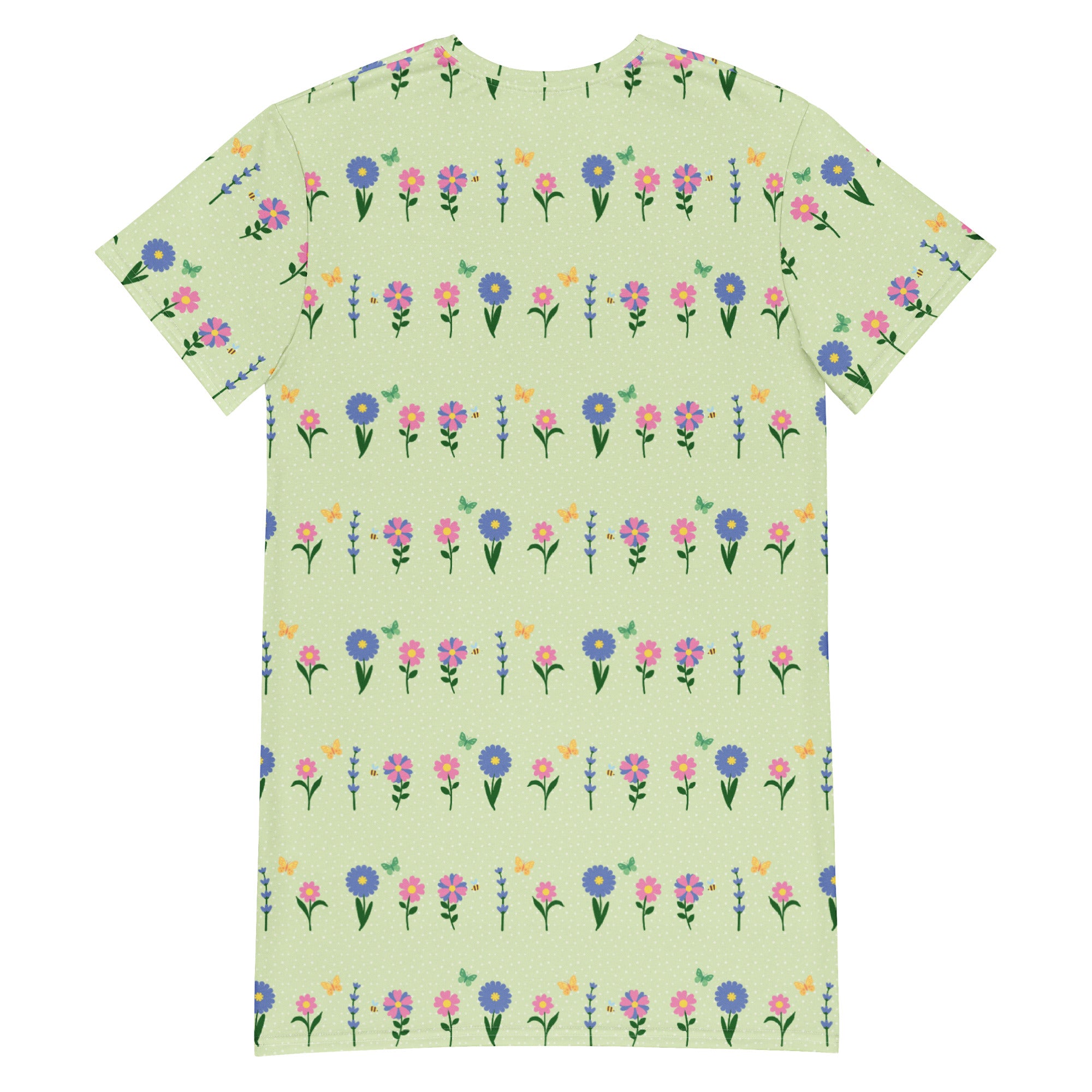 Unisex Multi-wear Tee Dress - 'Spring Stems'