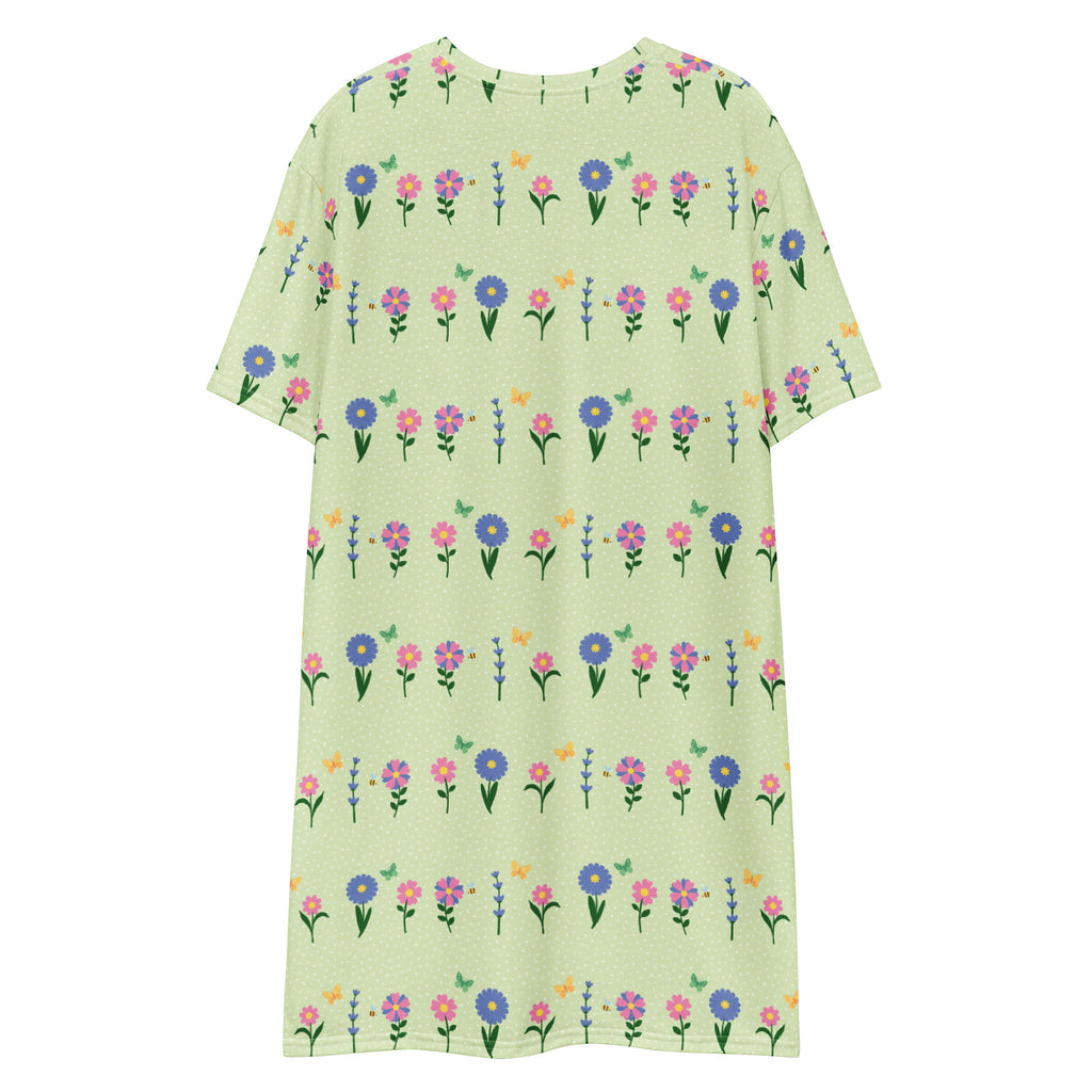 Unisex Multi-wear Tee Dress - 'Spring Stems'