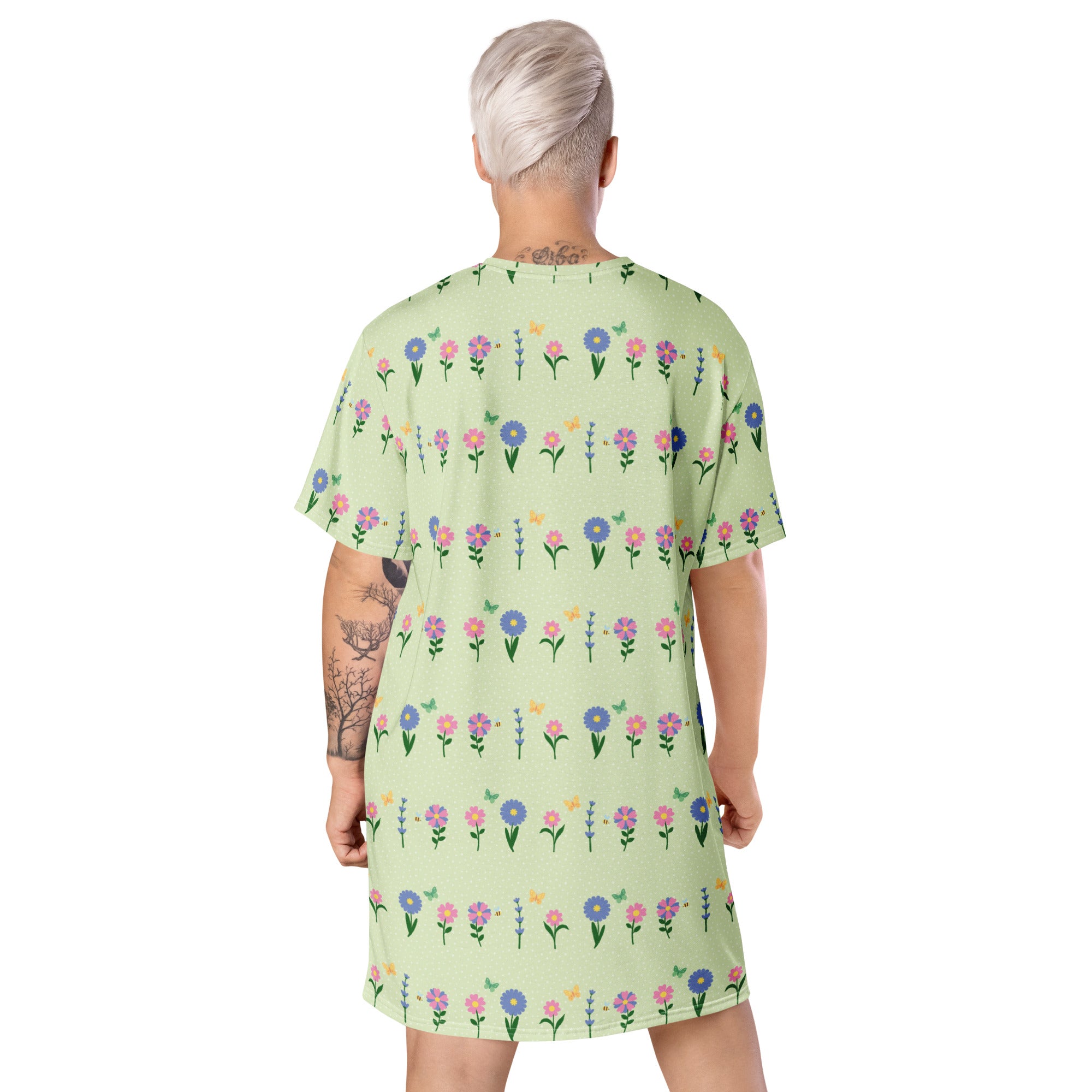 Unisex Multi-wear Tee Dress - 'Spring Stems'