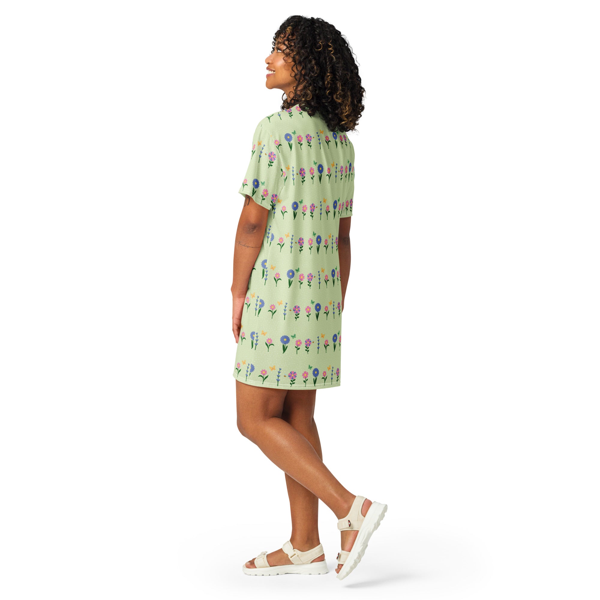 Unisex Multi-wear Tee Dress - 'Spring Stems'