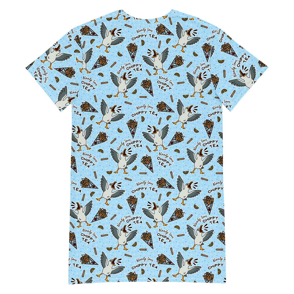 Unisex Multi-wear Tee Dress - 'Chippy Tea' Tee Dress