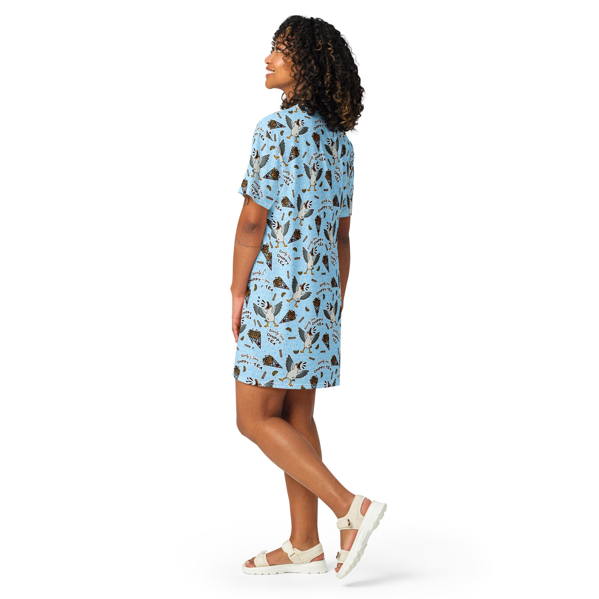 Unisex Multi-wear Tee Dress - 'Chippy Tea' Tee Dress