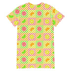 Unisex Multi-wear Tee Dress - 'Citrus Squares'