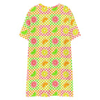 Unisex Multi-wear Tee Dress - 'Citrus Squares'
