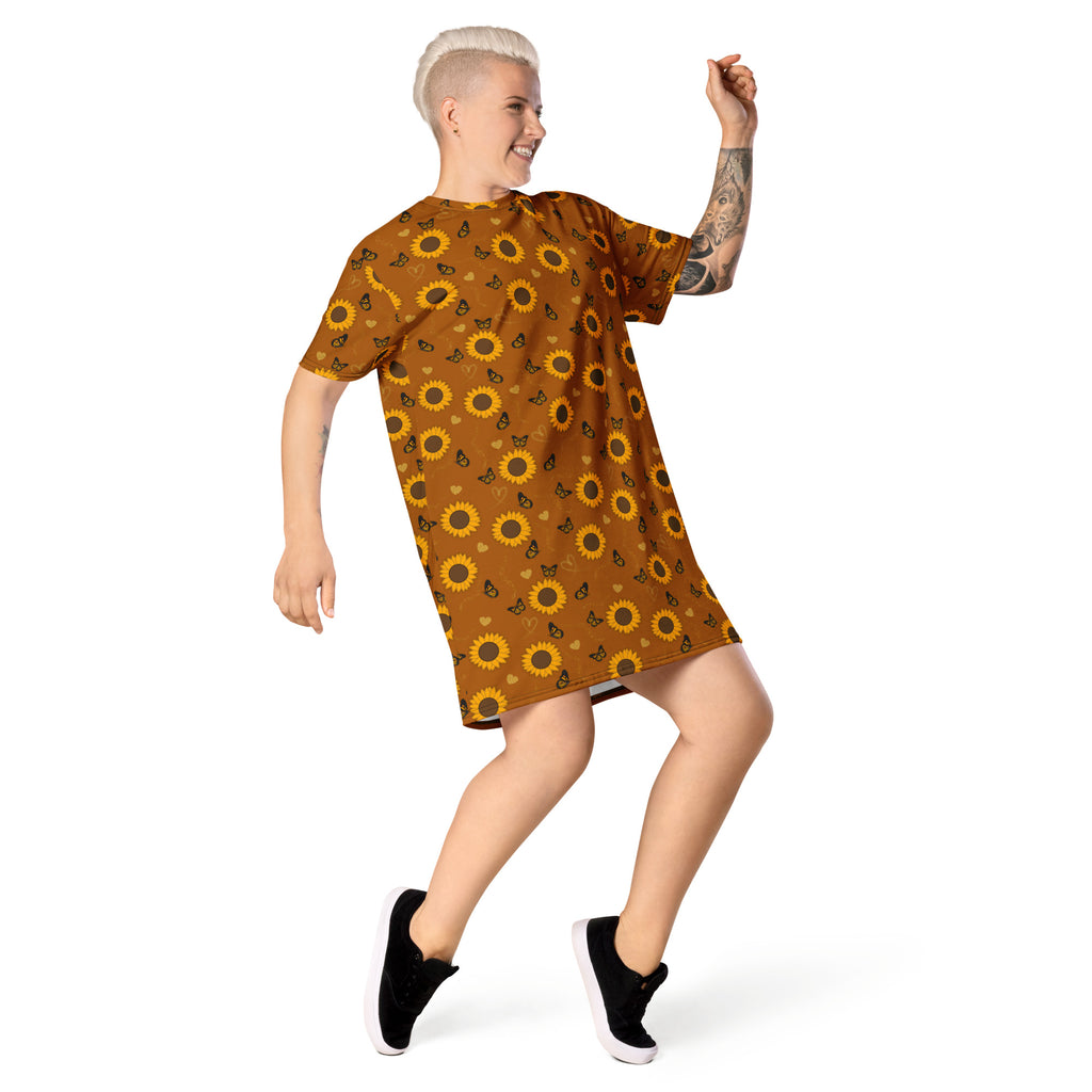 Unisex Multi-wear Tee Dress - 'Sunflower Sparkle'
