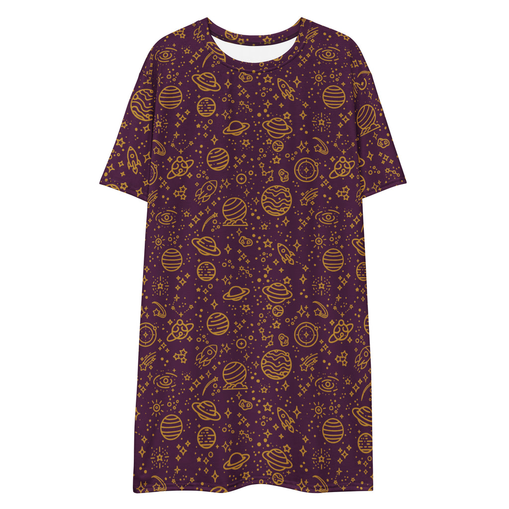 Unisex Multi-wear Tee Dress - 'Galactic Gold'