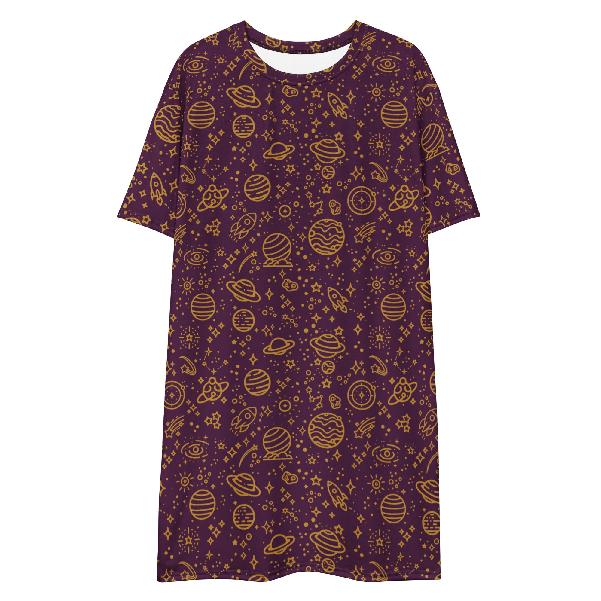 Unisex Multi-wear Tee Dress - 'Galactic Gold'