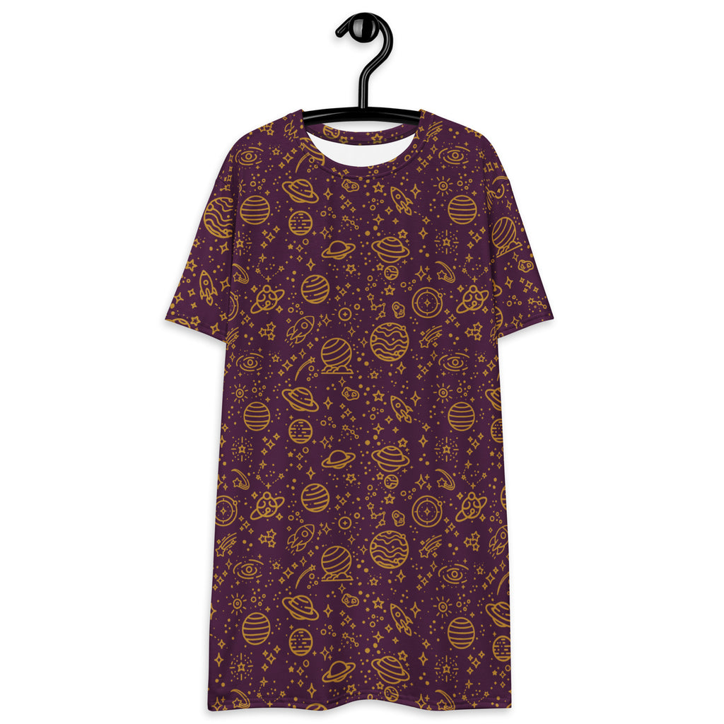 Unisex Multi-wear Tee Dress - 'Galactic Gold'