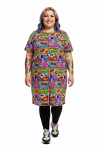 Unisex Multi-wear Tee Dress - 'Comic Chaos'