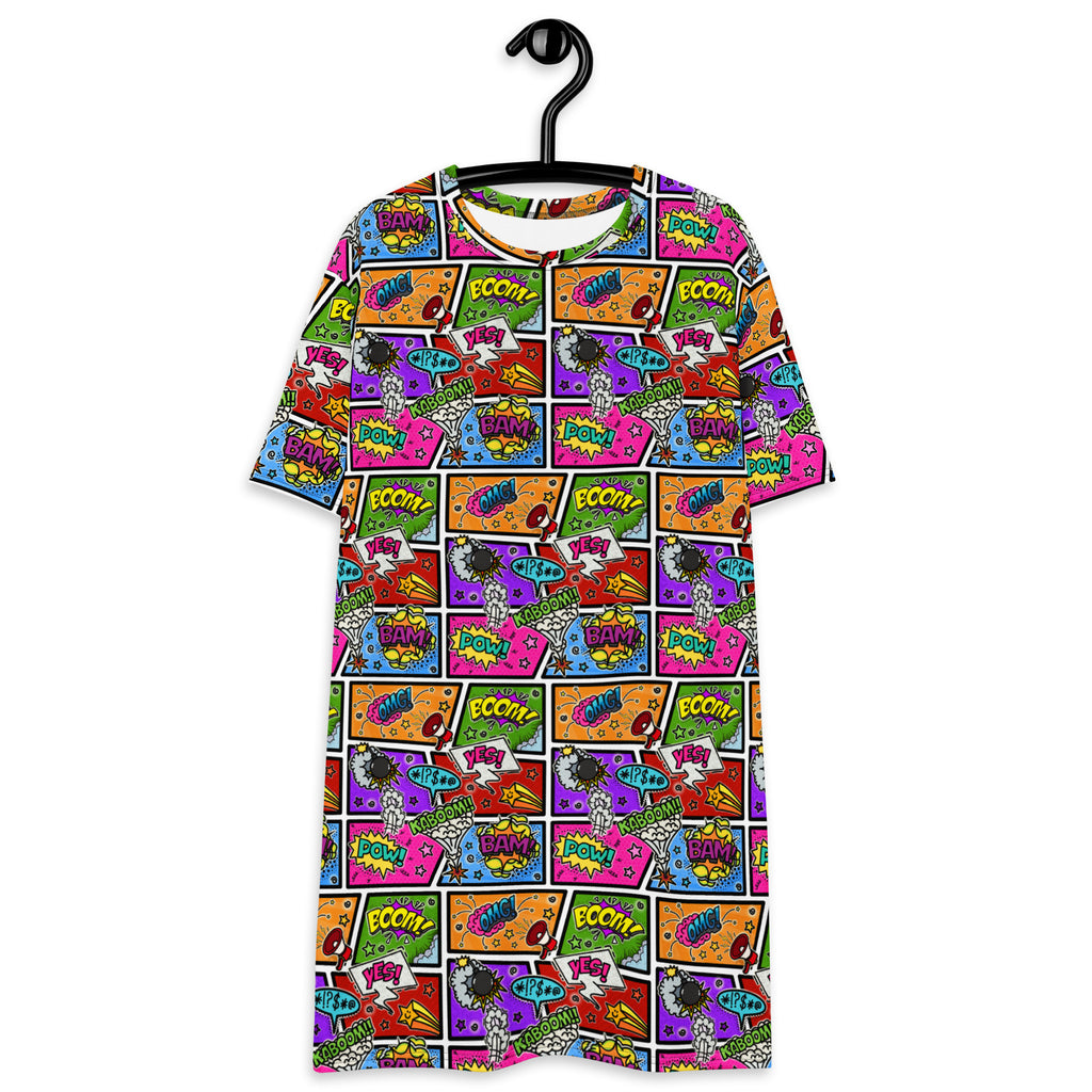 Unisex Multi-wear Tee Dress - 'Comic Chaos'