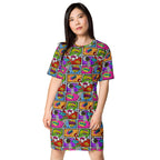 Unisex Multi-wear Tee Dress - 'Comic Chaos'