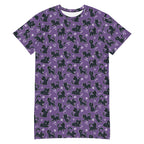 Unisex Multi-wear Tee Dress - 'Purrple Playtime' 6XL