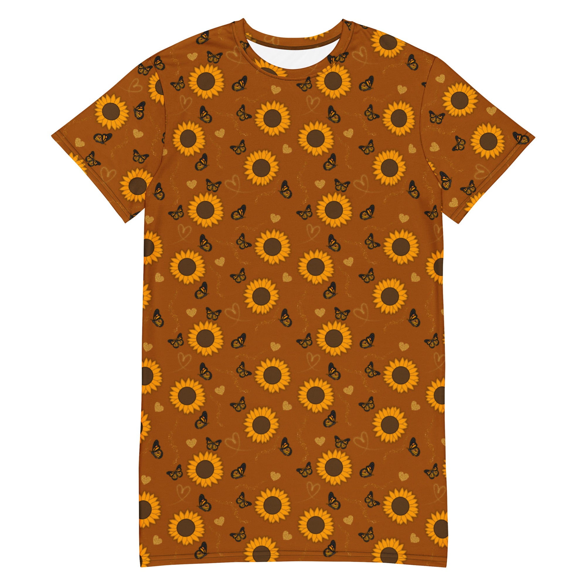 Unisex Multi-wear Tee Dress - 'Sunflower Sparkle' 6XL