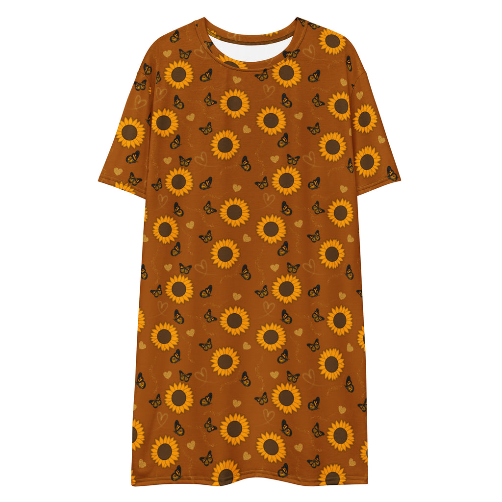 Unisex Multi-wear Tee Dress - 'Sunflower Sparkle'