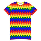 Unisex Multi-wear Tee Dress - 'Rainbow Waves'