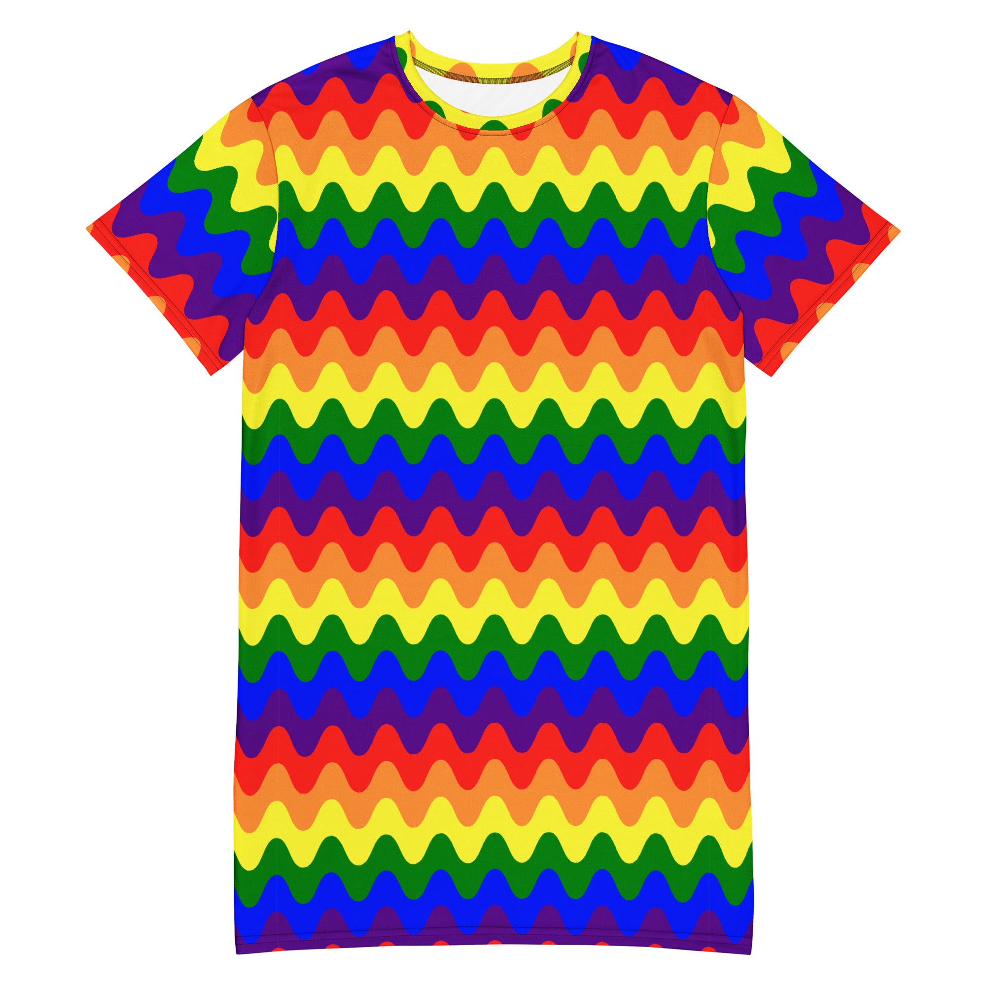 Unisex Multi-wear Tee Dress - 'Rainbow Waves'