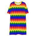 Unisex Multi-wear Tee Dress - 'Rainbow Waves' 6XL