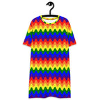 Unisex Multi-wear Tee Dress - 'Rainbow Waves'