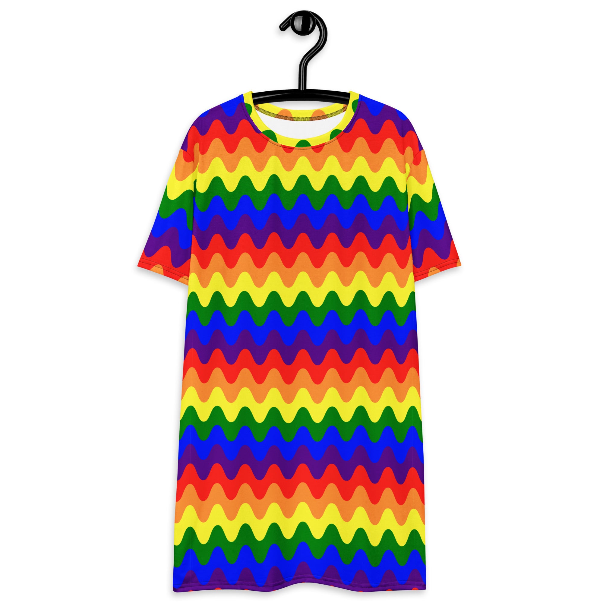Unisex Multi-wear Tee Dress - 'Rainbow Waves'