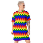 Unisex Multi-wear Tee Dress - 'Rainbow Waves'