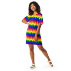 Unisex Multi-wear Tee Dress - 'Rainbow Waves'