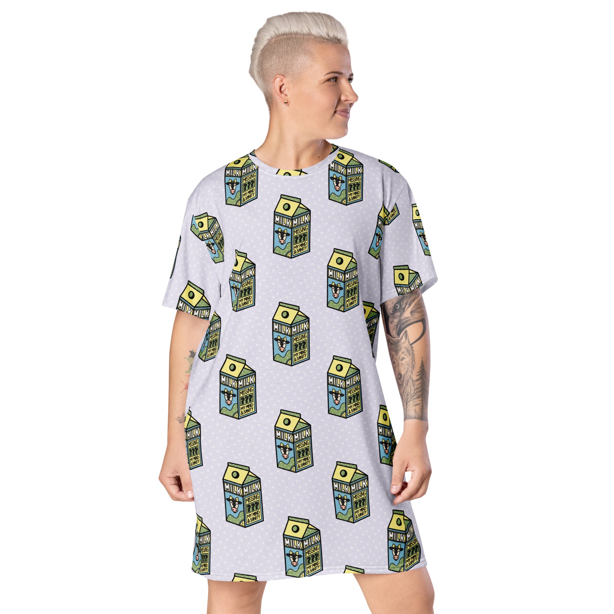 Unisex Multi-wear Tee Dress - 'Got Milk'