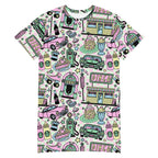 Unisex Multi-wear Tee Dress - 'Bubblegum Diner'