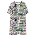 Unisex Multi-wear Tee Dress - 'Bubblegum Diner' 6XL