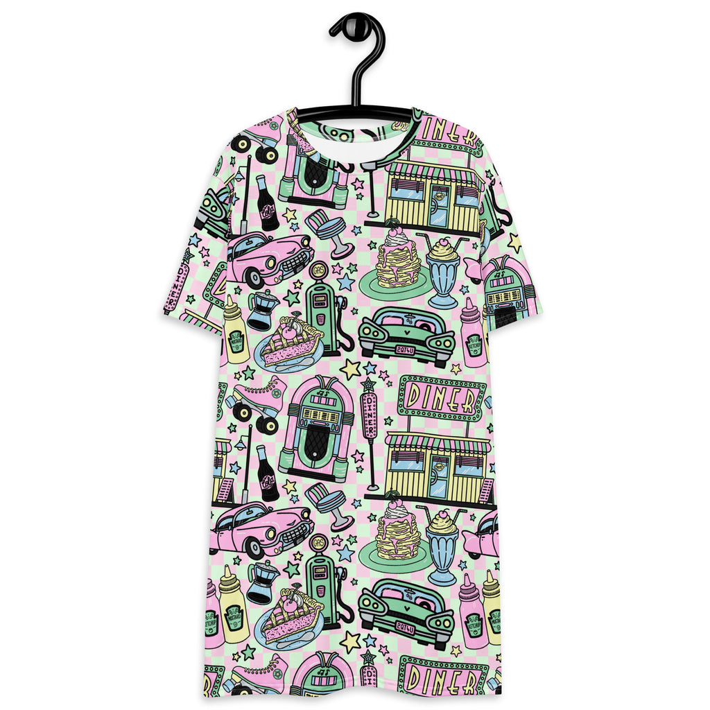 Unisex Multi-wear Tee Dress - 'Bubblegum Diner'