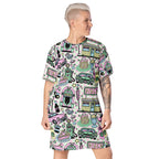 Unisex Multi-wear Tee Dress - 'Bubblegum Diner'