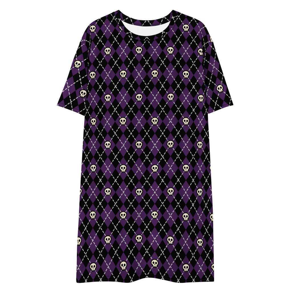 Unisex Multi-wear Tee Dress - 'Diamond Skulls' 6XL