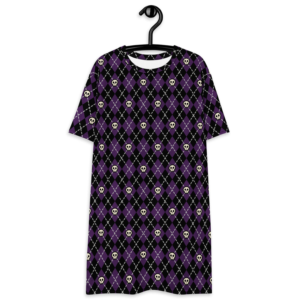 Unisex Multi-wear Tee Dress - 'Diamond Skulls'