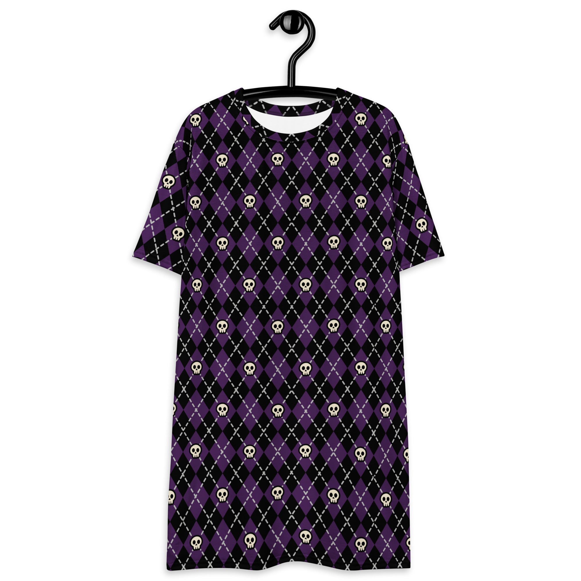 Unisex Multi-wear Tee Dress - 'Diamond Skulls'