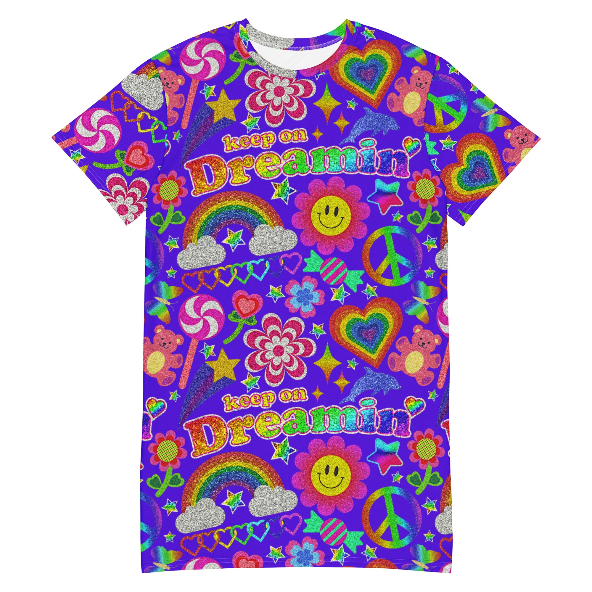 Unisex Multi-wear Tee Dress - 'Glitter Stickers'