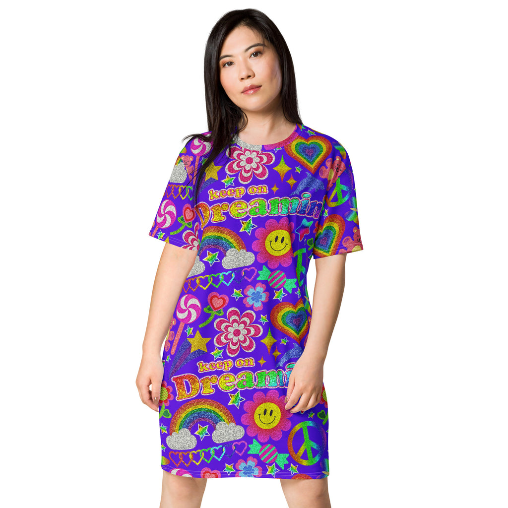 Unisex Multi-wear Tee Dress - 'Glitter Stickers'