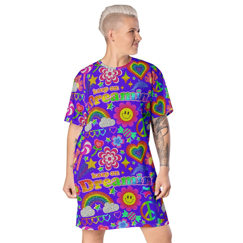 Unisex Multi-wear Tee Dress - 'Glitter Stickers'