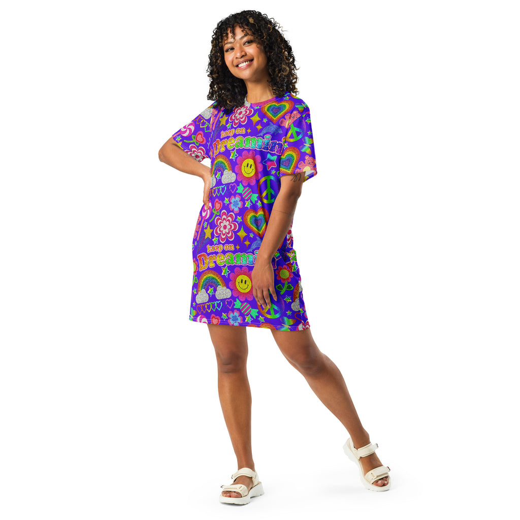Unisex Multi-wear Tee Dress - 'Glitter Stickers'